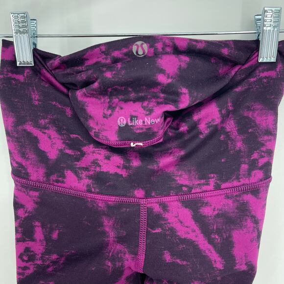 Lululemon Wunder Under Crop II Full On Luon (Roll Down) 21" Breezy Plum Size 4 - Picture 6 of 8